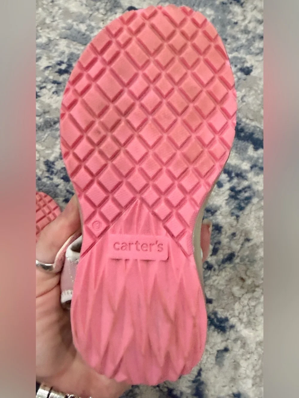 Carter's Pink Sandals with Rainbow & Smiley Charms